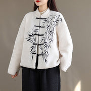 Buddha Stones Women's Embroidered Long Sleeve Thickened Cotton Jacket With Pockets - image 5