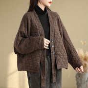 Buddha Stones Women's Buttons Long Sleeve Thickened Cotton Jacket With Pockets - SaddleBrown - US14，UK/AU18，EU46 (2XL) - image 0