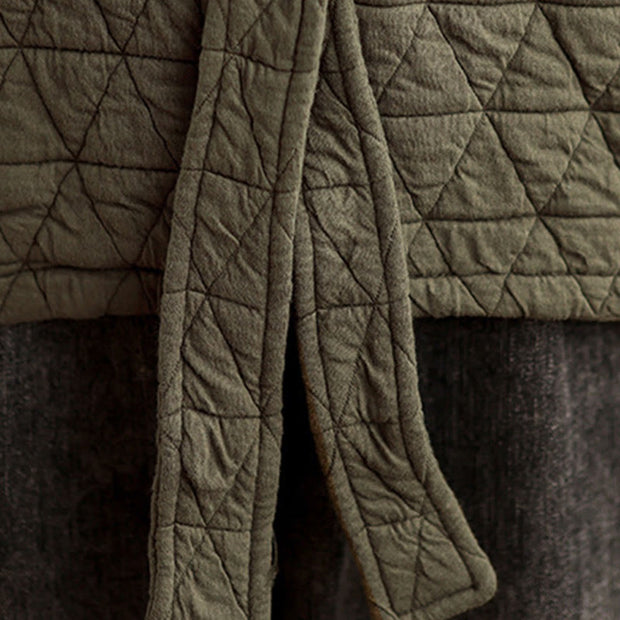 Buddha Stones Women's Buttons Long Sleeve Thickened Cotton Jacket With Pockets - image 12