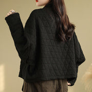 Buddha Stones Women's Buttons Long Sleeve Thickened Cotton Jacket With Pockets - image 16