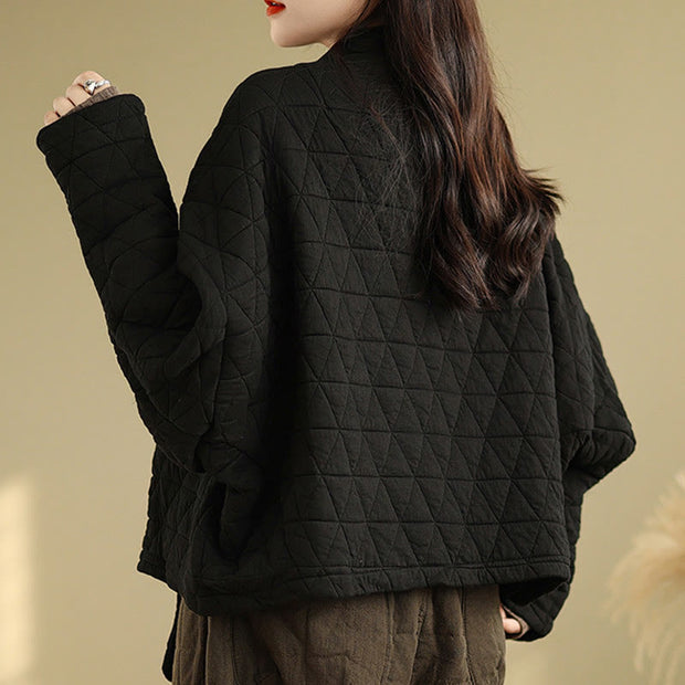 Buddha Stones Women's Buttons Long Sleeve Thickened Cotton Jacket With Pockets - image 16