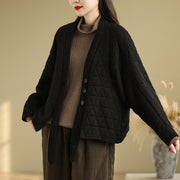 Buddha Stones Women's Buttons Long Sleeve Thickened Cotton Jacket With Pockets - Black - US14，UK/AU18，EU46 (2XL) - image 13
