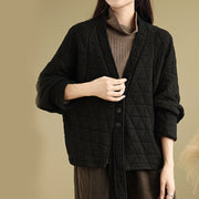 Buddha Stones Women's Buttons Long Sleeve Thickened Cotton Jacket With Pockets - image 18