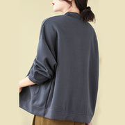 Buddha Stones Plain Women's Buttons Crew Neck Long Sleeve Cotton Jacket With Pockets - image 26