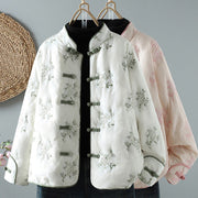 Buddha Stones Women's Embroidery Frog-button Long Sleeve Cotton Thicken Jacket With Pockets - image 0
