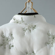 Buddha Stones Women's Embroidery Frog-button Long Sleeve Cotton Thicken Jacket With Pockets - image 8