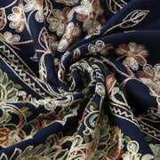 Buddha Stones Winter Brown-beige Small Flower Vine Cashew Flower Pattern Tassel Cozy Scarf Shawl - image 1