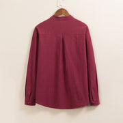 Buddha Stones 2Pcs Plain Men's Frog-Button Long Sleeve Cotton Shirt Pants Set With Pockets - image 3