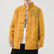 Buddha Stones Bamboo Dragon Frog-Button Desgin Long Sleeve Men's Jacket - image 18