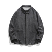 Buddha Stones Solid Color Frog-Button Long Sleeve Men's Cotton Corduroy Jacket With Pockets - image 21