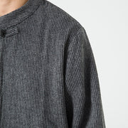 Buddha Stones Solid Color Frog-Button Long Sleeve Men's Cotton Corduroy Jacket With Pockets - image 20