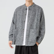 Buddha Stones Solid Color Frog-Button Long Sleeve Men's Cotton Corduroy Jacket With Pockets - image 28