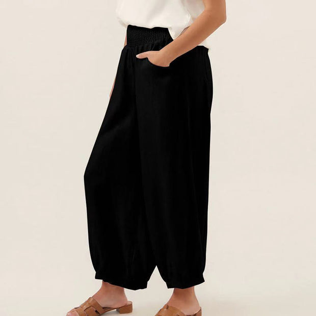Buddha Stones Plain Color Women's Wide Leg Pants With Pockets - image 3