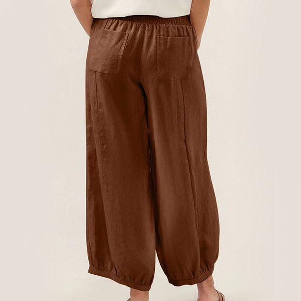 Buddha Stones Plain Color Women's Wide Leg Pants With Pockets - image 9