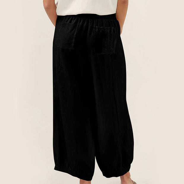 Buddha Stones Plain Color Women's Wide Leg Pants With Pockets - image 5