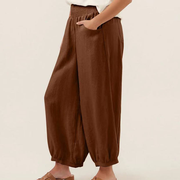 Buddha Stones Plain Color Women's Wide Leg Pants With Pockets - image 7