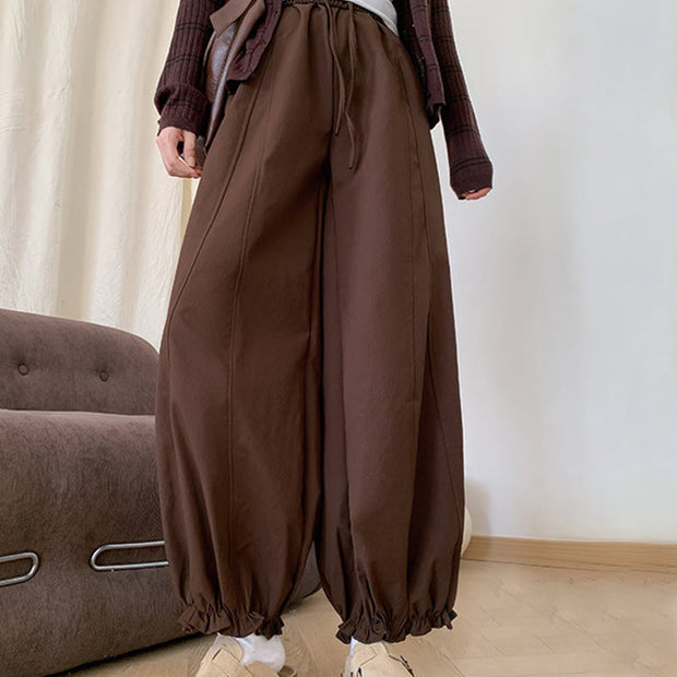Buddha Stones Plain Color Drawstring Women's Bud Pants With Pockets - Sienna - US6，UK/AU10，EU38 (XL) - image 0