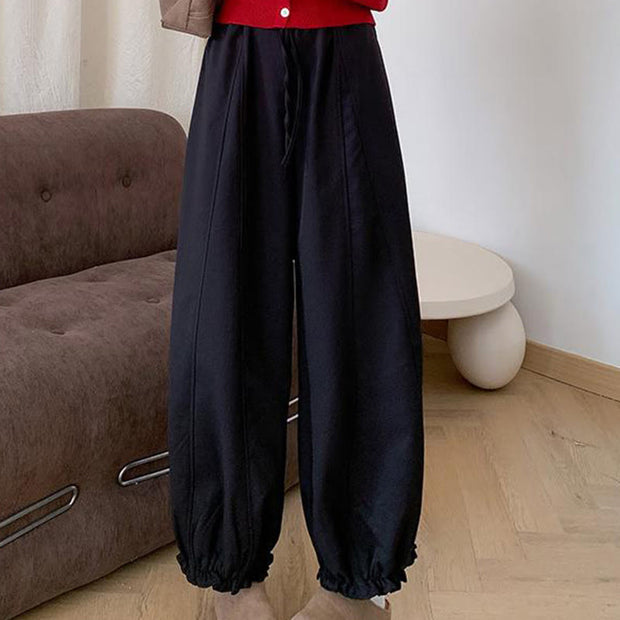 Buddha Stones Plain Color Drawstring Women's Bud Pants With Pockets - image 13