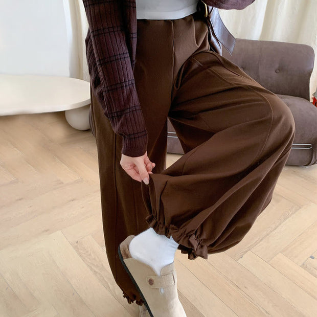 Buddha Stones Plain Color Drawstring Women's Bud Pants With Pockets - image 3