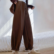 Buddha Stones Plain Color Drawstring Women's Bud Pants With Pockets - image 1