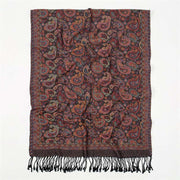 Buddha Stones Spring Purple Cashew Flower Pattern Tassel Soft Scarf Shawl - image 2