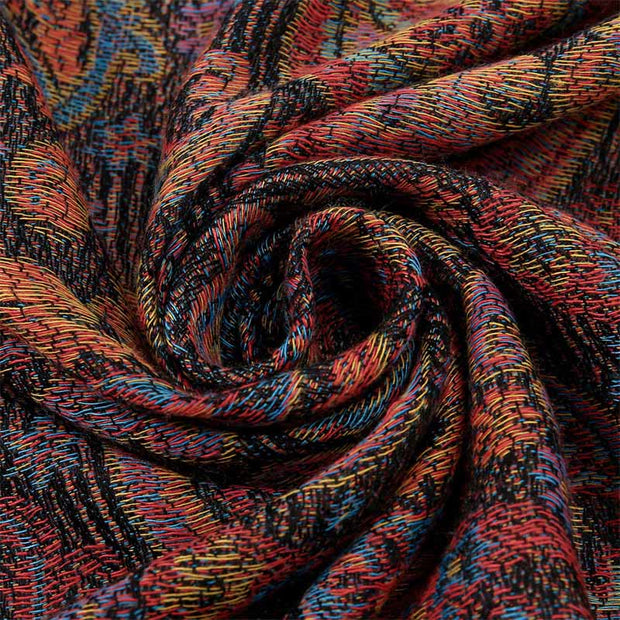 Buddha Stones Spring Purple Cashew Flower Pattern Tassel Soft Scarf Shawl - image 3