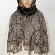 Buddha Stones Spring Long Leaves Flowers Pattern Tassel Soft Scarf Shawl - image 7