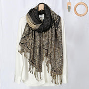 Buddha Stones Spring Long Leaves Flowers Pattern Tassel Soft Scarf Shawl - image 6