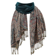 Buddha Stones Spring Long Leaves Flowers Pattern Tassel Soft Scarf Shawl - image 4