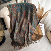 Buddha Stones Spring Floral Paisley Pattern Scarf Shawl With Tassels - image 7