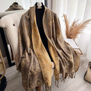 Buddha Stones Spring Floral Paisley Pattern Scarf Shawl With Tassels - image 13