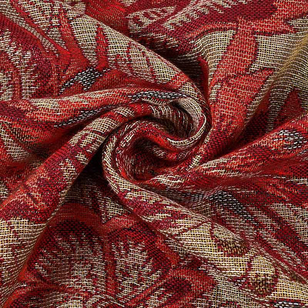 Buddha Stones Spring Red Flowers Leaves Vines Pattern Tassel Soft Scarf Shawl - image 8