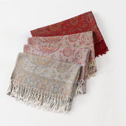 Buddha Stones Spring Cashew Flower Leaves Vines Geometric Pattern Tassel Soft Scarf Shawl - image 6