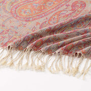 Buddha Stones Spring Cashew Flower Leaves Vines Geometric Pattern Tassel Soft Scarf Shawl - image 5