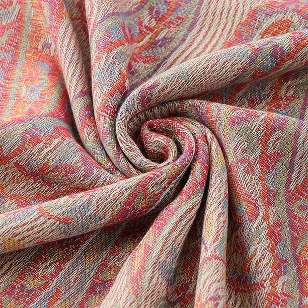 Buddha Stones Spring Cashew Flower Leaves Vines Geometric Pattern Tassel Soft Scarf Shawl - image 4