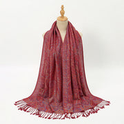 Buddha Stones Spring Cashew Flower Stripes Pattern Tassel Cozy Scarf Shawl - image 1