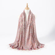 Buddha Stones Spring Cashew Flower Stripes Pattern Tassel Cozy Scarf Shawl - image 4