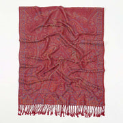 Buddha Stones Spring Cashew Flower Stripes Pattern Tassel Cozy Scarf Shawl - image 2