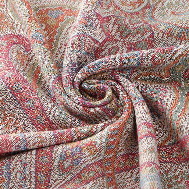 Buddha Stones Spring Cashew Flower Stripes Pattern Tassel Cozy Scarf Shawl - image 6