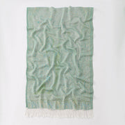 Buddha Stones Spring Green Cashew Flower Geometric Jacquard Pattern Tassel Cozy Scarf Shawl - image 4