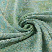 Buddha Stones Spring Green Cashew Flower Geometric Jacquard Pattern Tassel Cozy Scarf Shawl - image 6