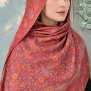 Buddha Stones Spring Red Pink Cashew Flower Geometric Stripes Pattern Tassel Cozy Scarf Shawl - image 3