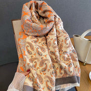 Buddha Stones Thermal Ethnic Paisley Color Contrast Patchwork Pattern Soft Scarf Shawl - image 3