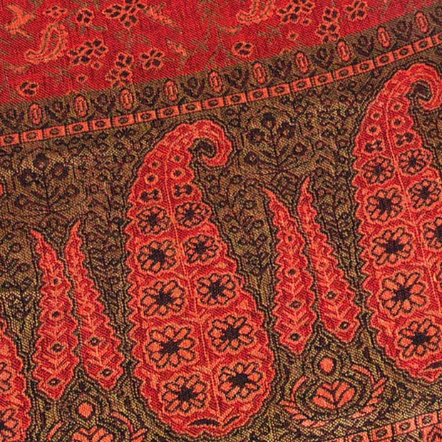 Buddha Stones Jacquard Color Contrast Patchwork Paisley Pattern Tassel Cozy Scarf Shawl - image 7