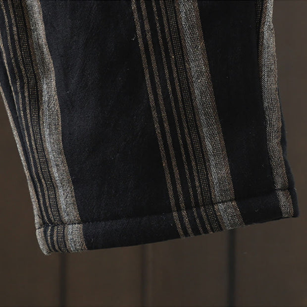 Buddha Stones Commute Striped Cotton Corduroy Men's Harem Pants With Pockets - image 13