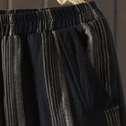 Buddha Stones Commute Striped Cotton Corduroy Men's Harem Pants With Pockets - image 11