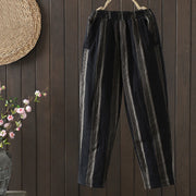 Buddha Stones Commute Striped Cotton Corduroy Men's Harem Pants With Pockets - Black - US8-10，UK/AU12-14，EU40-42 (2XL) - image 9