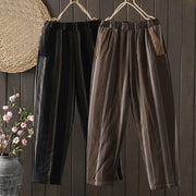Buddha Stones Commute Striped Cotton Corduroy Men's Harem Pants With Pockets - image 14
