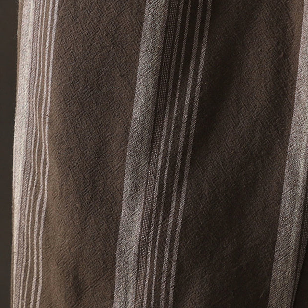 Buddha Stones Commute Striped Cotton Corduroy Men's Harem Pants With Pockets - image 6