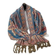 Buddha Stones Spring Cashew Floral Geometry Pattern Tassel Cozy Scarf Shawl - image 7